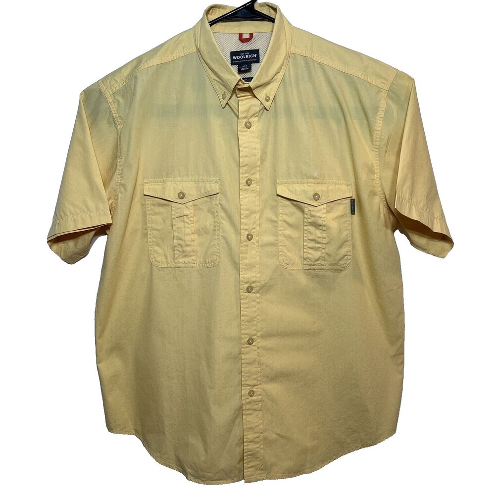 Woolrich New With Tags Short Sleeve Brockport Button Front Shirt Mens XXL Butter